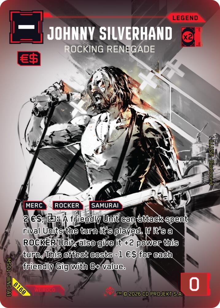 Cyberpunk TCG Johnny Silverhand Rocking Renegade ISecret