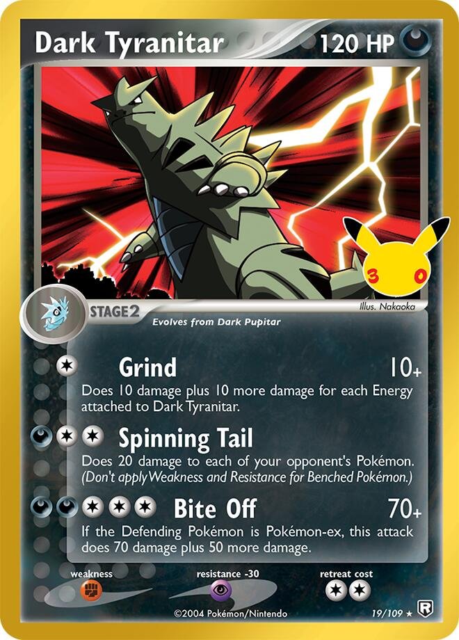 Dark Tyranitar 19 30th Celebration Classic Collection