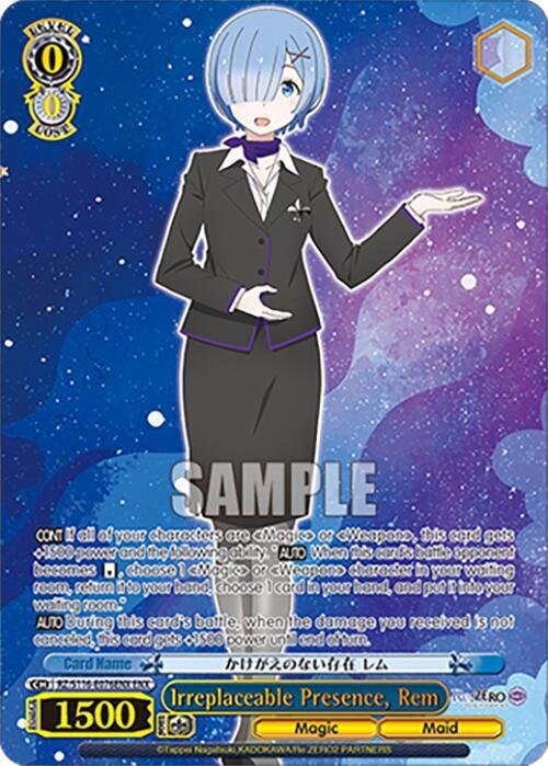 Irreplaceable Presence Rem ENX Weiss Schwarz Re Zero