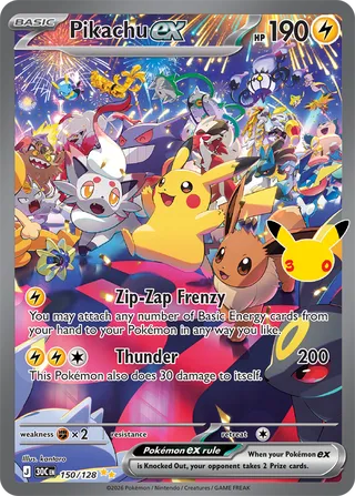 Pikachu ex 150 30th Celebration