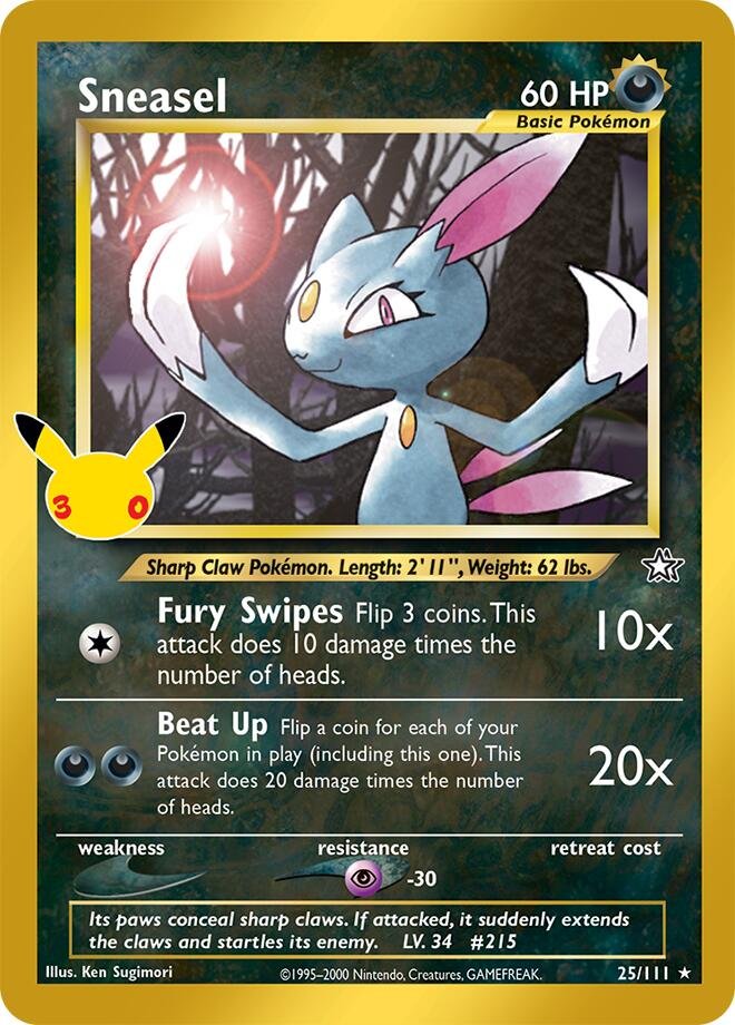 Sneasel 25 30th Celebration Classic Collection