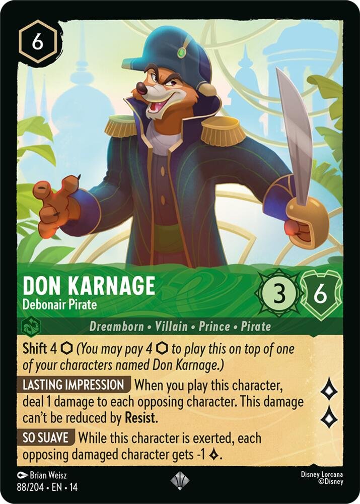Don Karnage Debonair Pirate Disney Lorcana Hyperia City