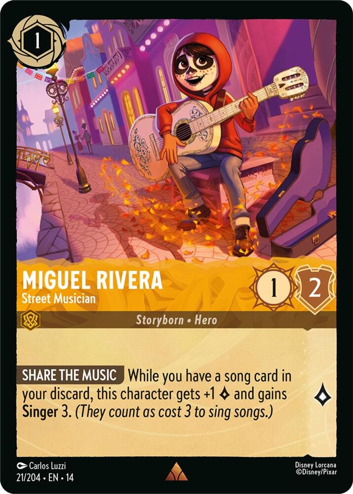 Miguel Rivera Street Musician Disney Lorcana Hyperia City